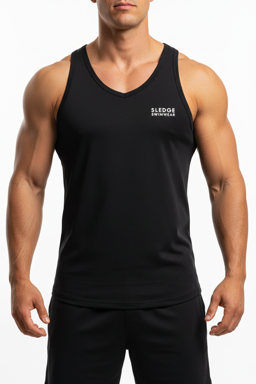 Black Men's V-Neck