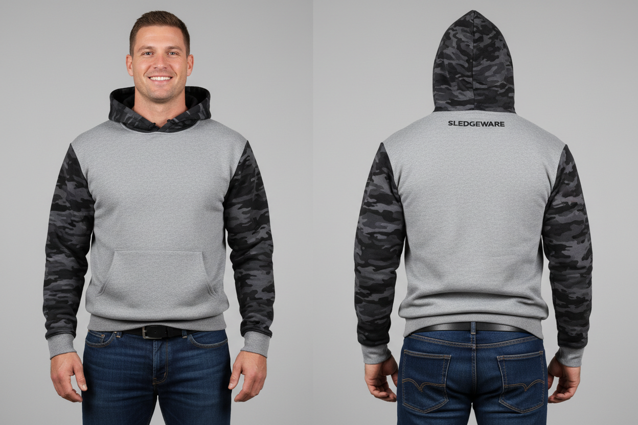 Gray Camo Colorblock Hoodie