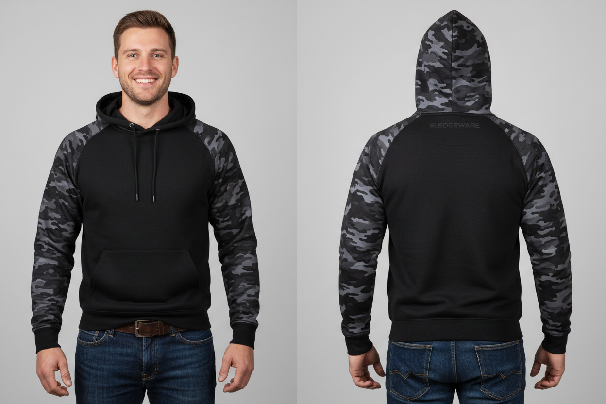 Black Camo Colorblock Hoodie