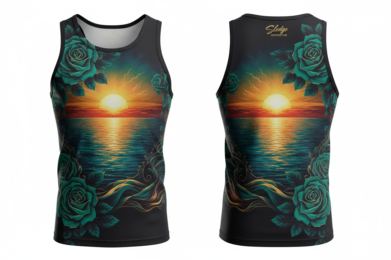Emerald ocean tank top front and back