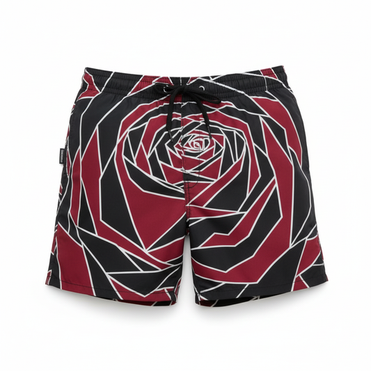 Geometric Mosaic Rose Swim Shorts