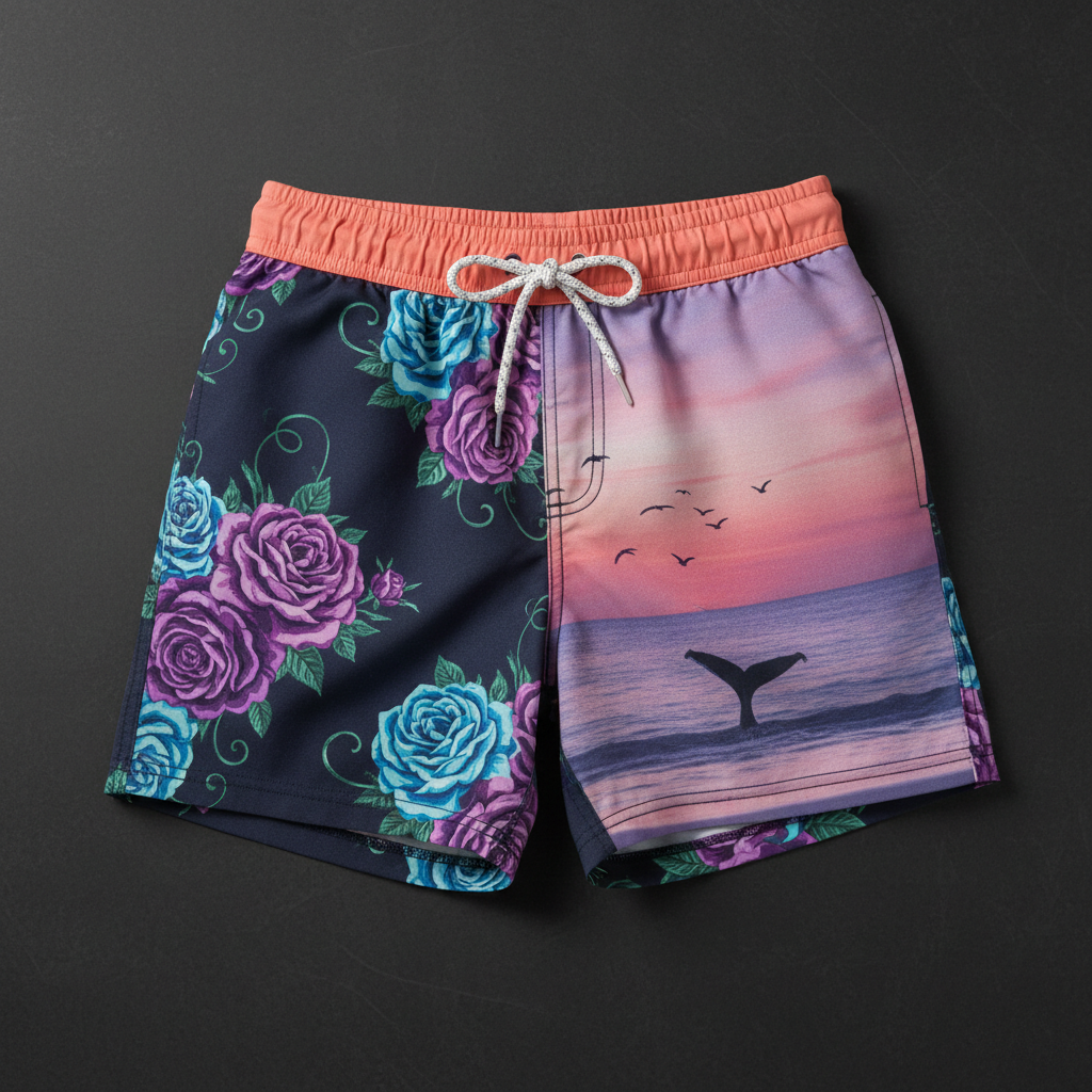 Men's Artistic Swim Shorts - Purple Twilight Edition