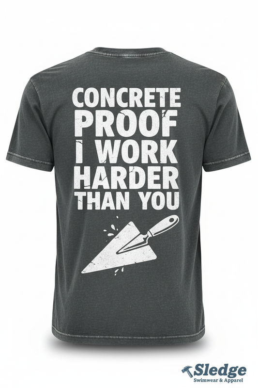 Concrete Worker V-Neck Comfort Colors T-Shirt - Concrete Proof I Work Harder