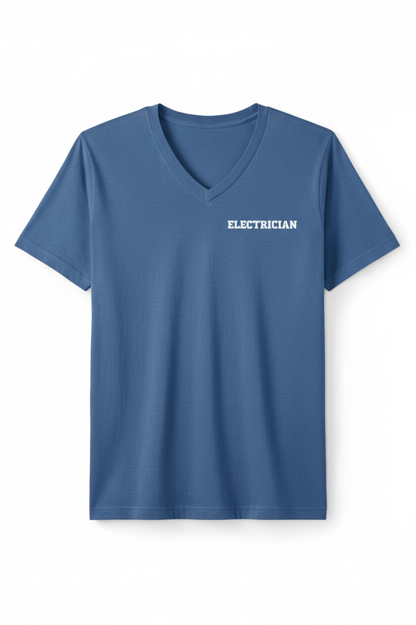Electrician V-Neck Comfort Colors T-Shirt - Currently Shocked By My Workload