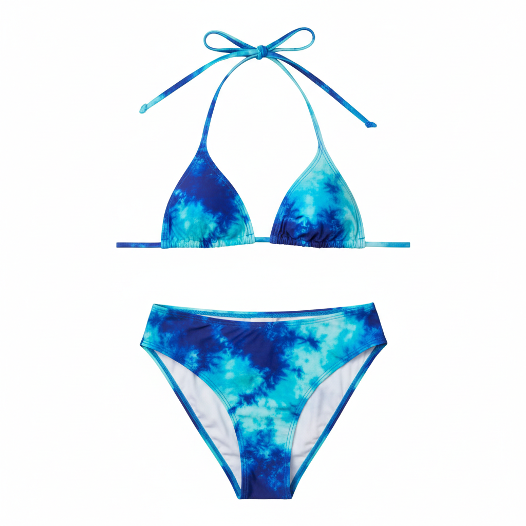 Women's Ocean Blue Tie-Dye Bikini Set