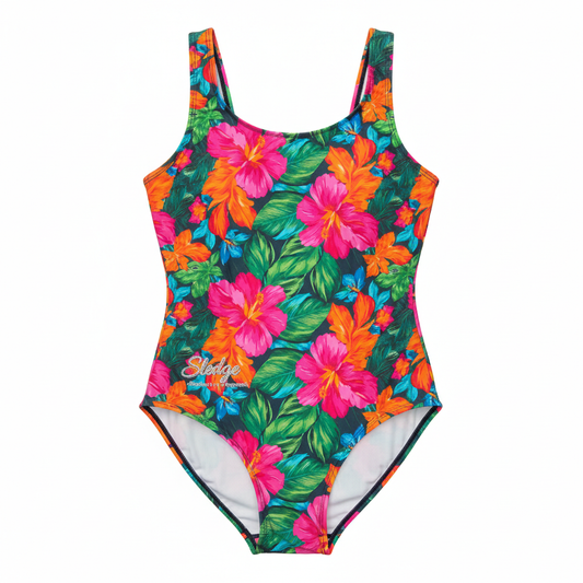 Women's Plus Size Tropical Floral One-Piece Swimsuit