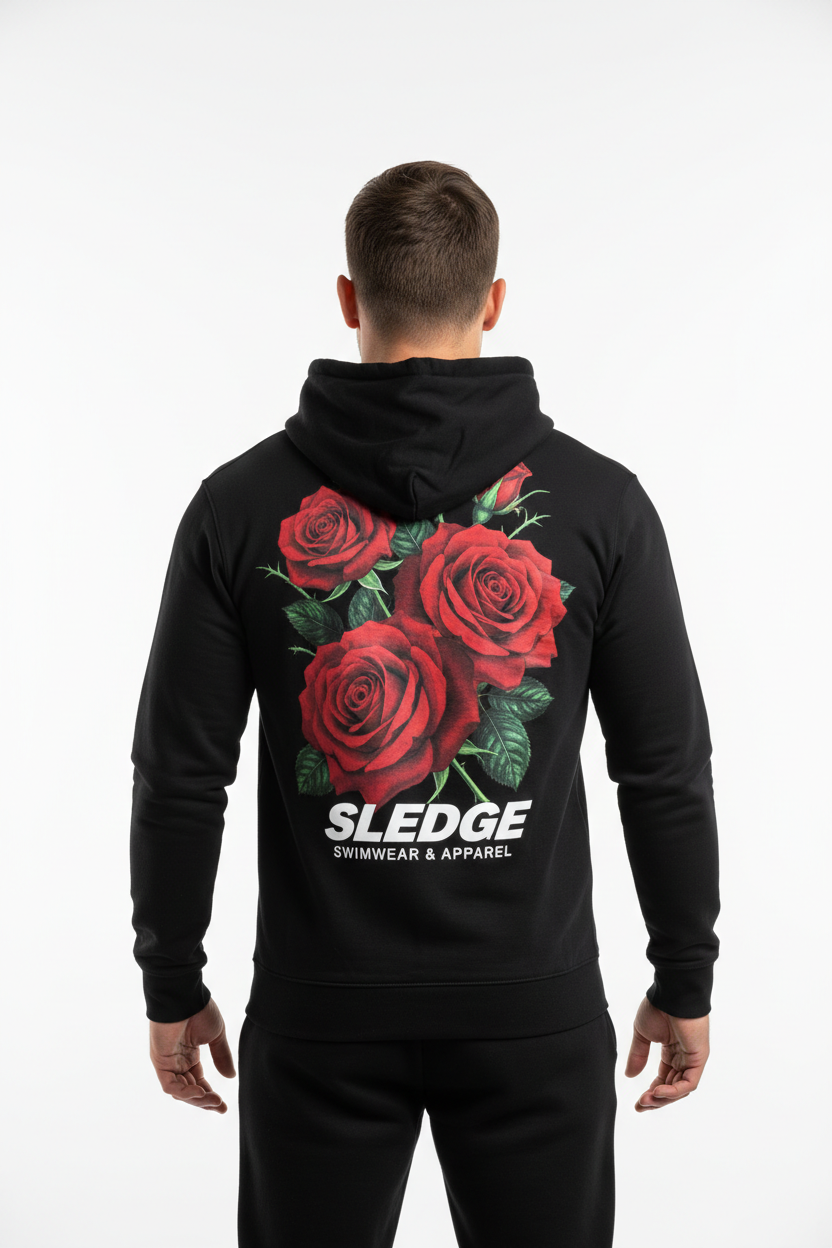 Sledgeware Black Red Roses Premium Hoodie
