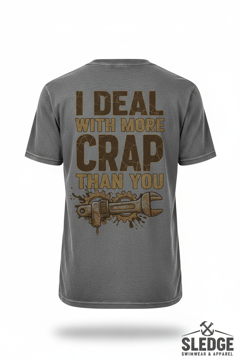 Plumber V-Neck Comfort Colors T-Shirt - I Deal With More Crap Than You