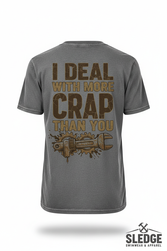Plumber V-Neck Comfort Colors T-Shirt - I Deal With More Crap Than You