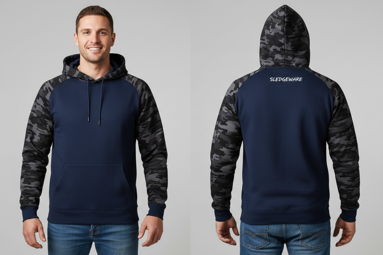 Navy Camo Colorblock Hoodie