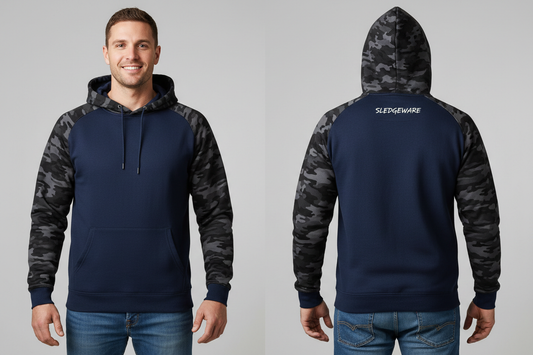 Navy Camo Colorblock Hoodie