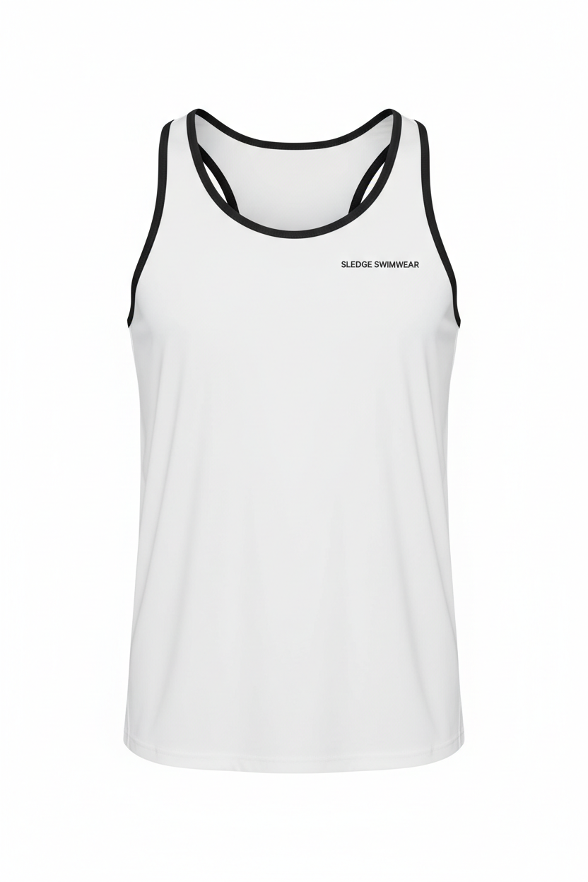 White with Black Trim Tank Top