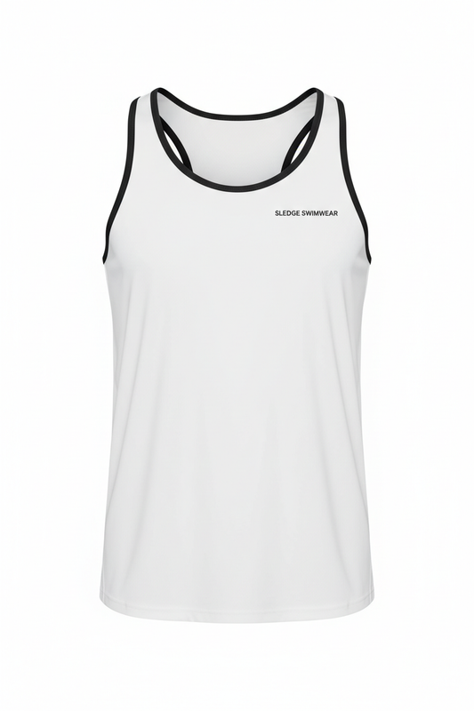 White with Black Trim Tank Top